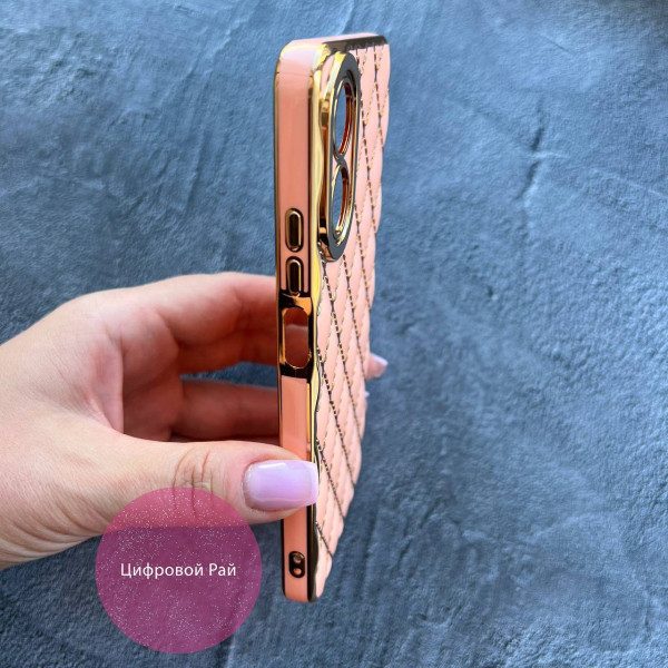 Чехол для Oppo A17 / A17K с защитой камеры персиковая «подушечка»