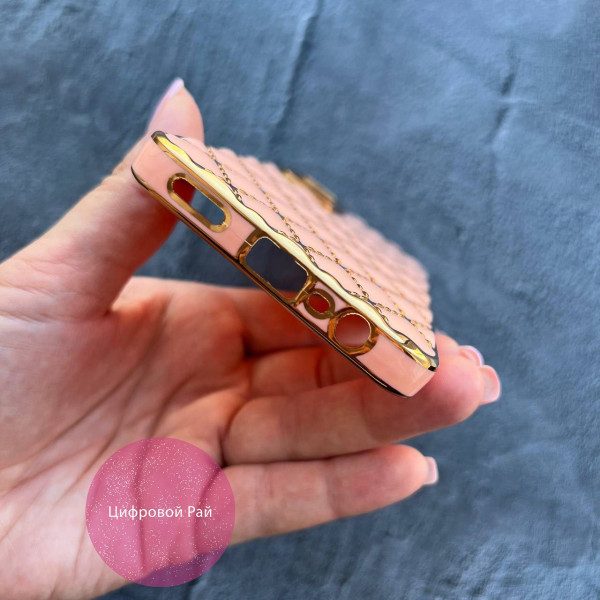 Чехол для Oppo A17 / A17K с защитой камеры персиковая «подушечка»