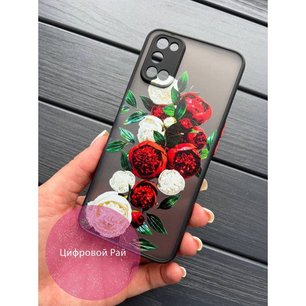 Чехол для Oppo A52/A72/A92 пионы красные и белые