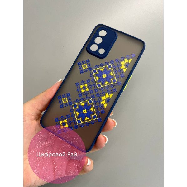 Чехол для Oppo A74 4G вышиванка сине-желтая всеукраинская