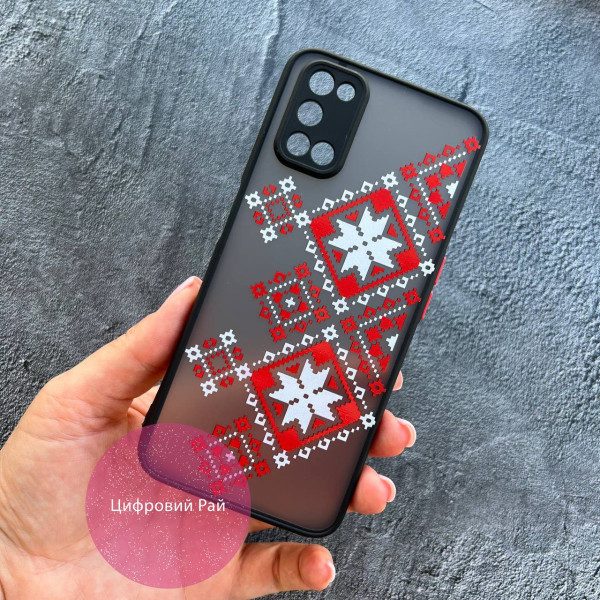 Чехол для Oppo A74 4G вышиванка красно-белая всеукраинская