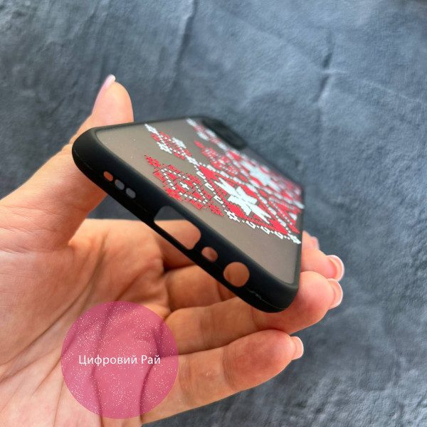 Чохол для Oppo A74 4G вишиванка червоно-біла всеукраїнська 