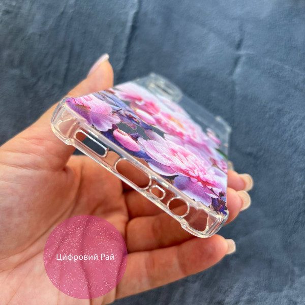 Чехол для Oppo A78 4G нежно розовые пионы противоударный прозрачный силиконовый чехол