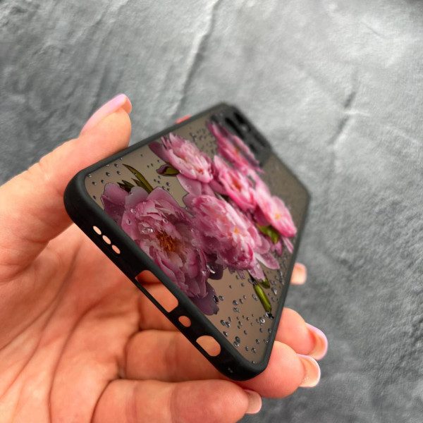 Чехол для Oppo Reno 7 4G с защитой камеры с цветами и каплями