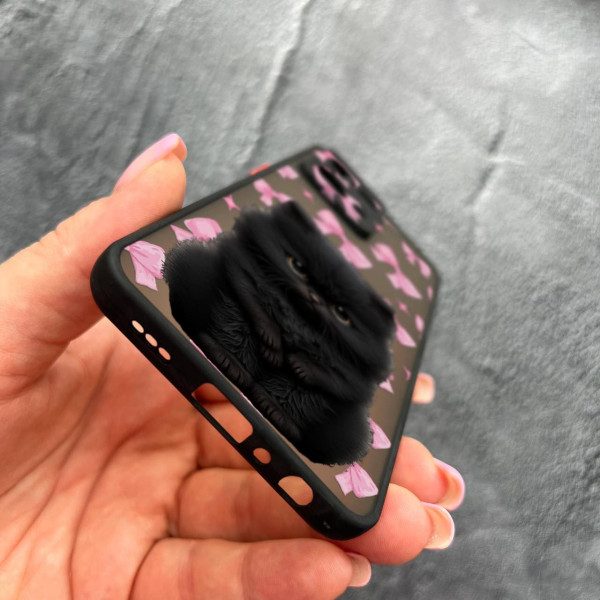  Чохол для Oppo Reno 7 4G з захистом камери дитячий з котиком та бантиками