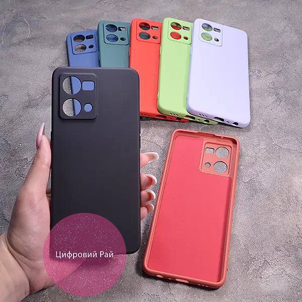 Однотонный чехол для Oppo Reno 7 4G с soft-touch покрытием и микрофиброй внутри