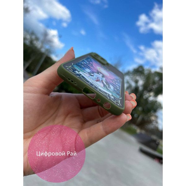 Чохол для Oppo Reno 5 Lite таро-луна оливковий бортик