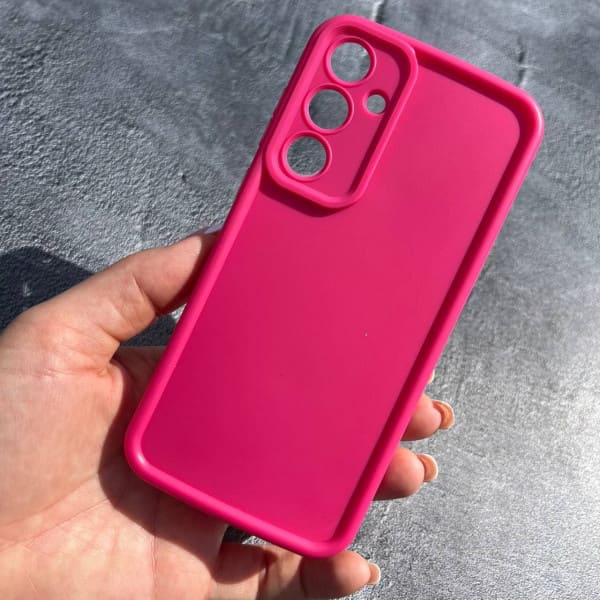 Чехол для Samsung Galaxy A14 с защитой камеры объемный чехол ярко-розового цвета