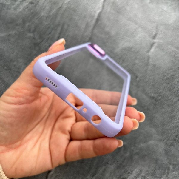 Чехол для Samsung Galaxy A05s с лавандовым бортиком и металлической обводкой по камере