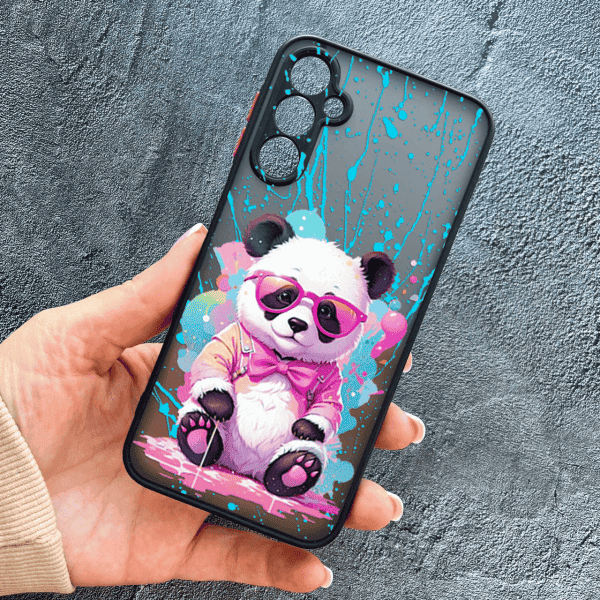 Чехол для Samsung Galaxy A05s с защитой камеры с пандой в очках