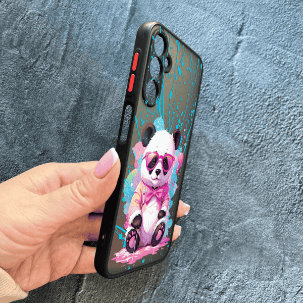 Чехол для Samsung Galaxy A05s с защитой камеры с пандой в очках