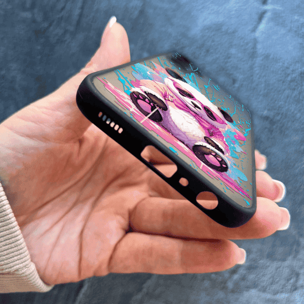 Чехол для Samsung Galaxy A05s с защитой камеры с пандой в очках