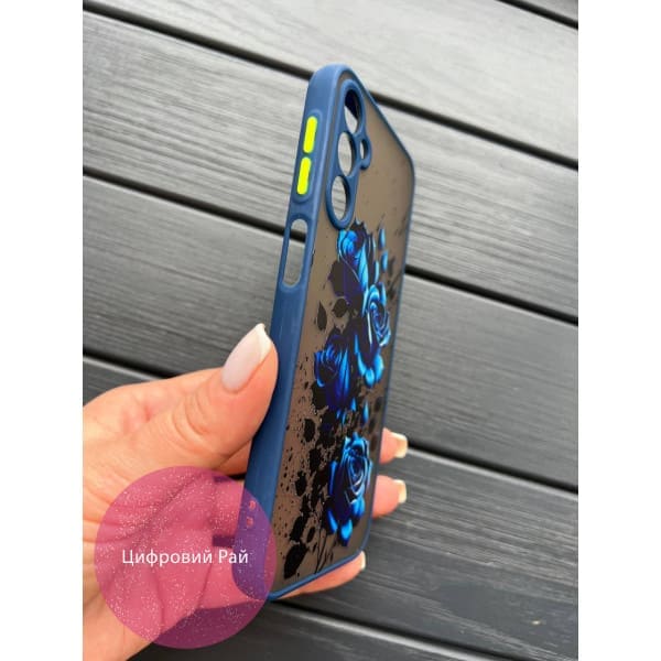 Чохол для Samsung Galaxy A24 з захистом камери з квітами троянди сині