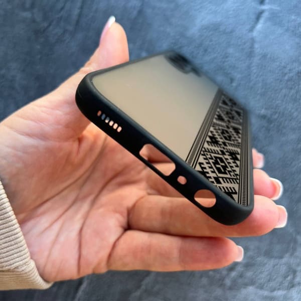 Чехол для Samsung Galaxy A15 вышиванка черная оригинальная