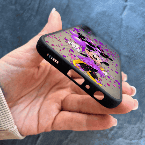 Чехол для Samsung Galaxy A24 с защитой камеры детский с Минни Маус и воздушными шарами