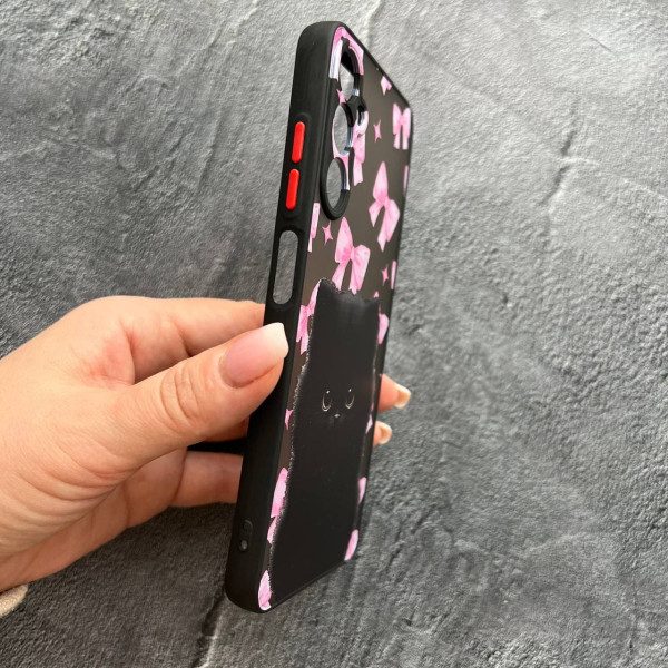 Чехол для Samsung Galaxy A15 с защитой камеры детский с котиком и бантиками