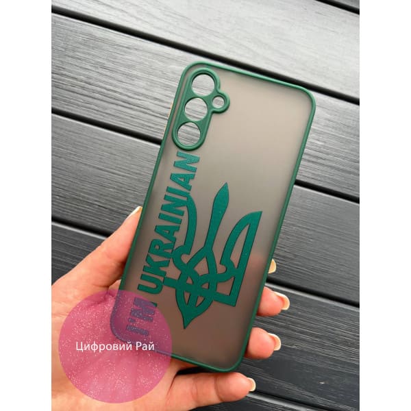 Чехол для Samsung Galaxy A14 I`m Ukrainian с зеленым бортиком