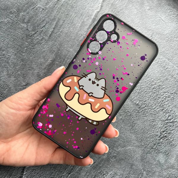 Чохол для Samsung Galaxy A15 з захистом камери котик з пончиком