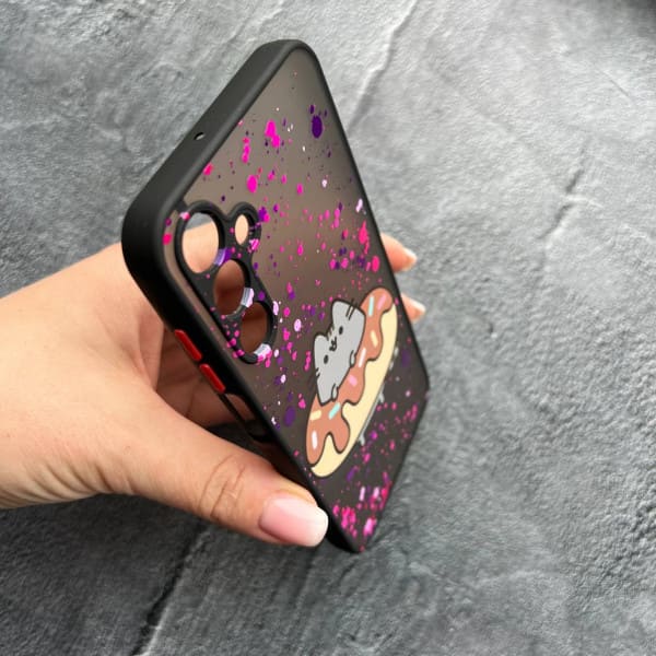 Чохол для Samsung Galaxy A15 з захистом камери котик з пончиком