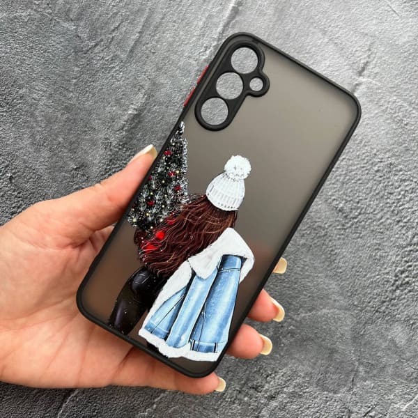 Чохол для Samsung Galaxy A24 з захистом камери новорічний з дівчинкою з ялинкою