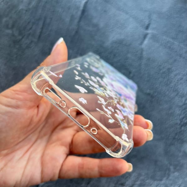 Чехол для Samsung Galaxy S23 FE лавандовые пионы противоударный прозрачный силиконовый чехол