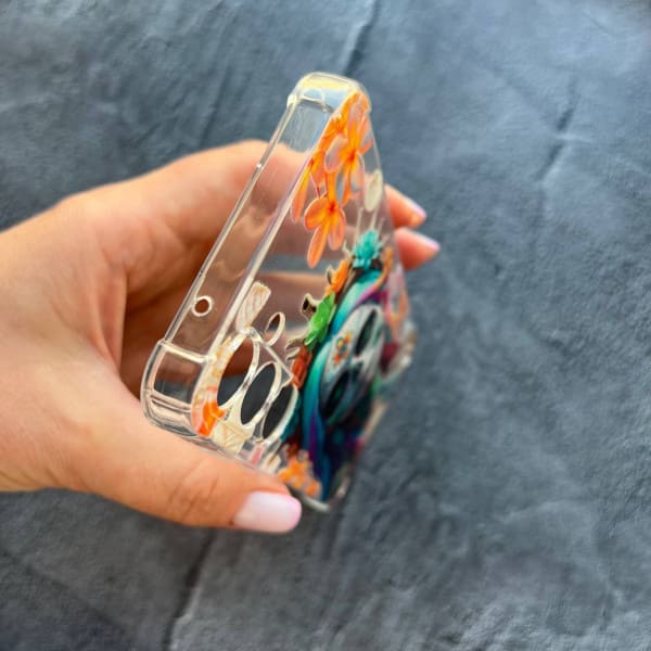 Чехол для Samsung Galaxy A55 Санта-Муэрте ракушки противоударный прозрачный силиконовый чехол