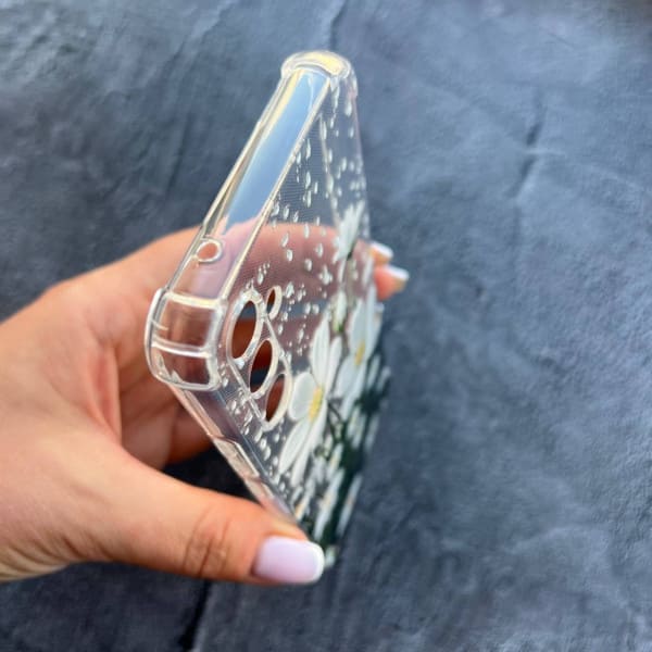 Чехол для Samsung Galaxy A34 ромашки противоударный прозрачный силиконовый чехол