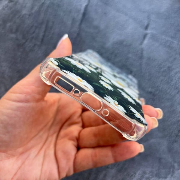 Чохол для Samsung Galaxy A24 з захистом камери з квітами чарівні ромашки протиударний прозорий силіконовий чохол