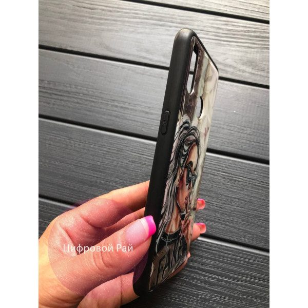 Чехол для Samsung Galaxy A10s пластиковый чехол девочка Fake бриллиантовая грань