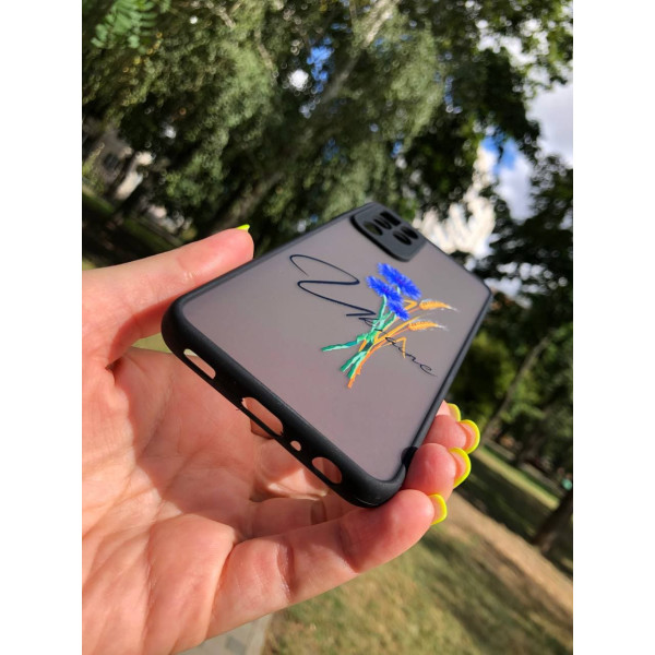 Чохол для Samsung Galaxy A22 4G / M32 / M22 з захистом камери патріотичний з волошкою