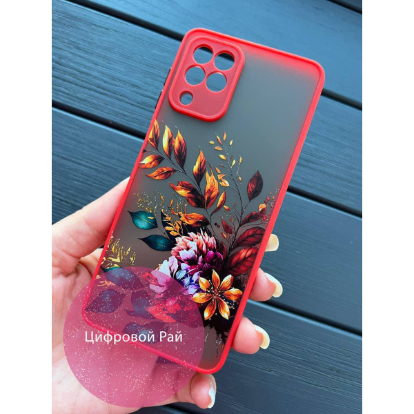 Чохол для Samsung Galaxy A22 4G / M32 / M22 з захистом камери осінні квіти