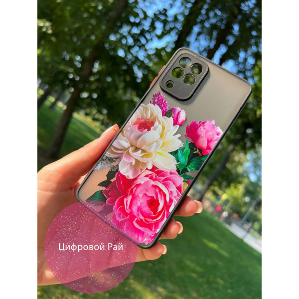 Чохол для Samsung Galaxy A22 4G / M32 / M22 з захистом камери півонії класичні