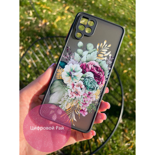 Чохол для Samsung Galaxy A12 / M12 з захистом камери осінні квіти