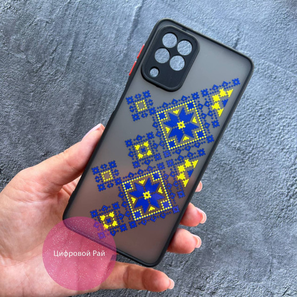 Чохол для Samsung Galaxy A12 / M12 з захистом камери патріотичний вишиванка