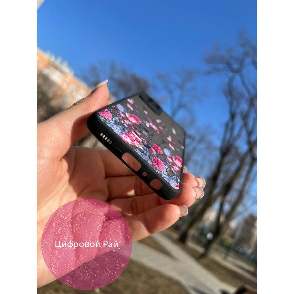 Чохол для Samsung Galaxy A22 4G / M32 / M22 з захистом камери з квіточками