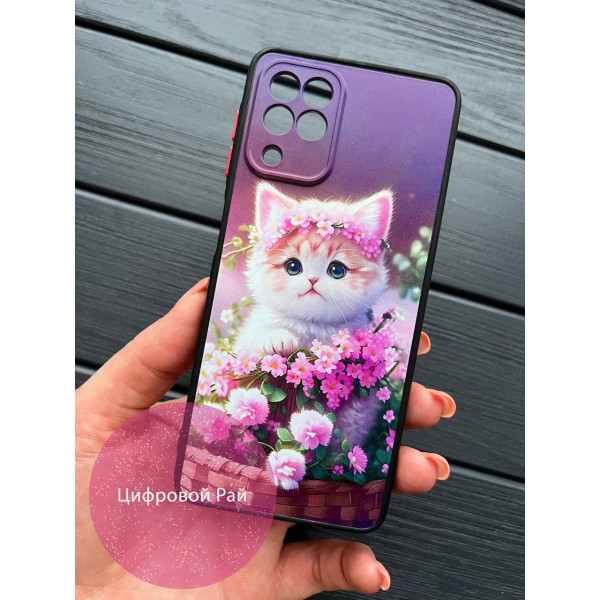 Чохол для Samsung Galaxy A22 4G / M32 / M22 з захистом камери миле кошеня