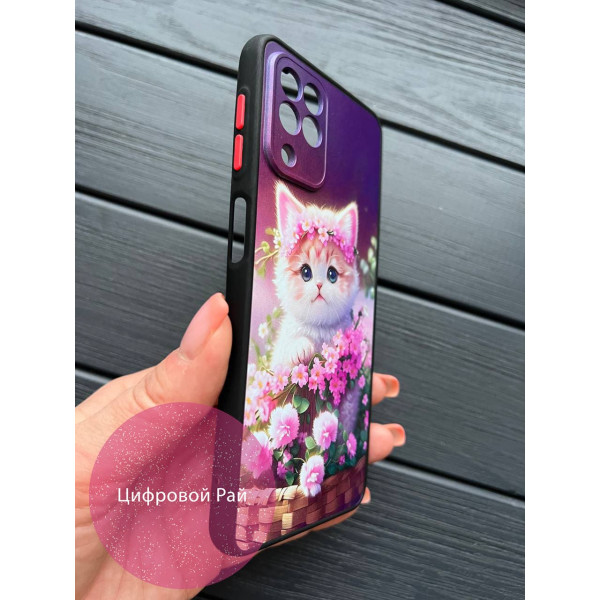 Чохол для Samsung Galaxy A22 4G / M32 / M22 з захистом камери миле кошеня