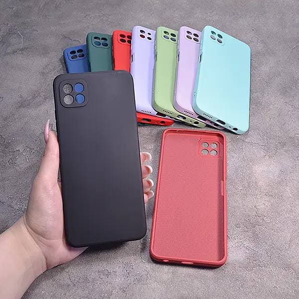 Однотонный чехол для Samsung Galaxy A22 5G с soft-touch покрытием и микрофиброй внутри