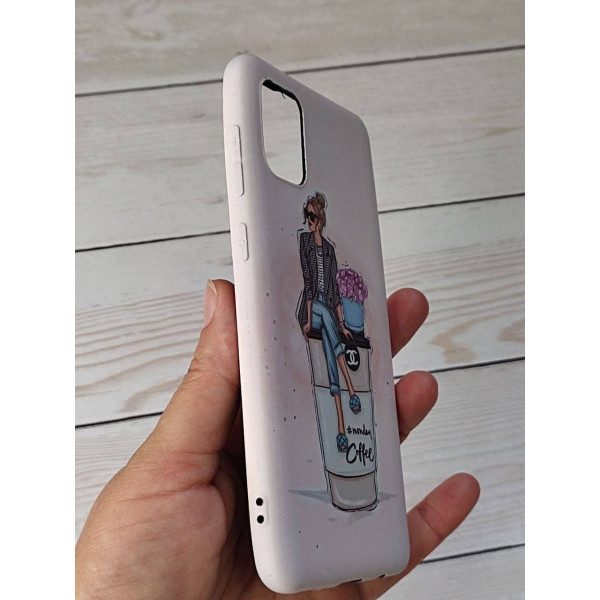 Чехол для Samsung Galaxy A31 девочка с кофе