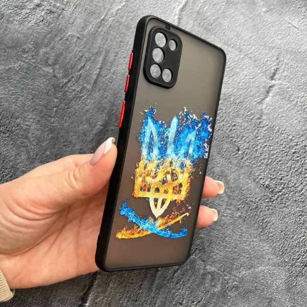 Чехол для Samsung Galaxy A31 с защитой камеры с патриотическим трезубцем