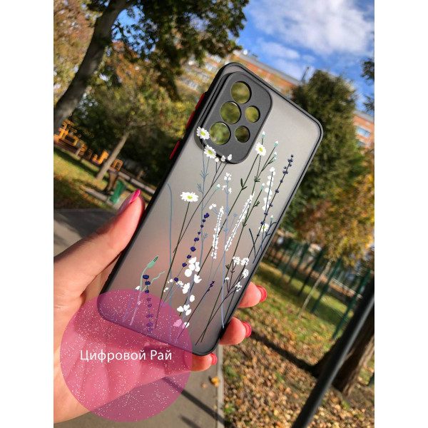 Чехол для Samsung Galaxy A32 (A325F) 4G с белыми цветочками