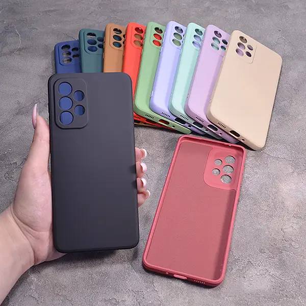 Однотонний чохол для Samsung Galaxy A33 з soft-touch покриттям і мікрофіброю всередині