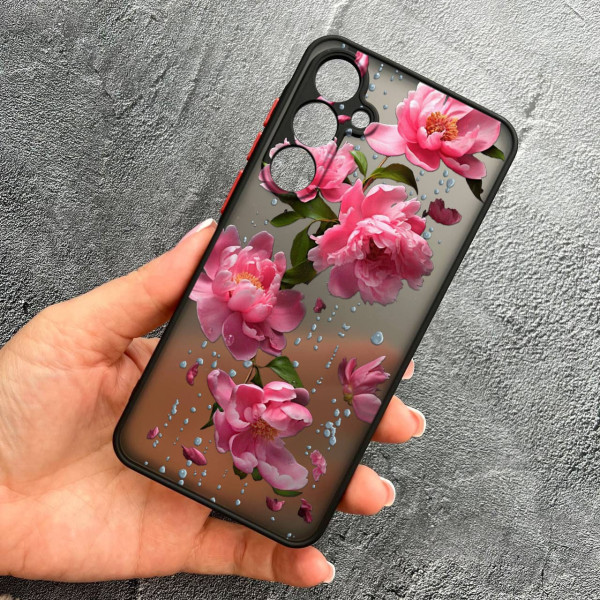 Чохол для Samsung Galaxy A54 півонії з дощем