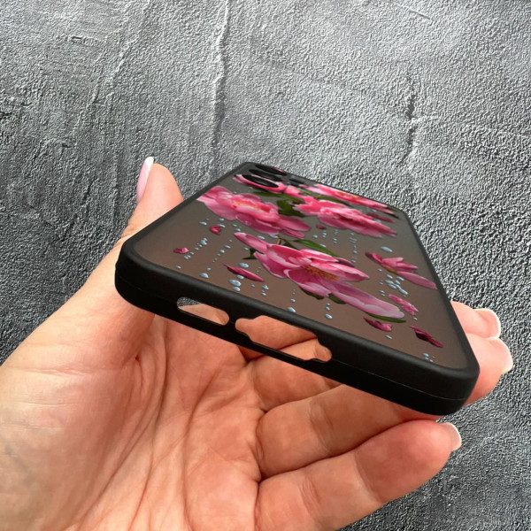 Чехол для Samsung Galaxy A35 пионы с каплями