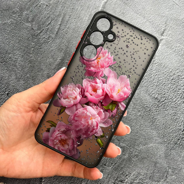Чохол для Samsung Galaxy A54 півонії з краплями