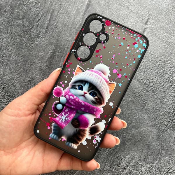 Чохол для Samsung Galaxy A35 з захистом камери з зимовим котиком