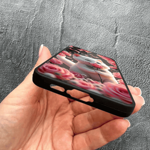 Чехол для Samsung Galaxy S23 с защитой камеры с котом в цветах розах
