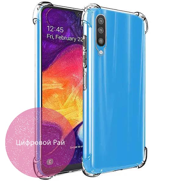 Чехол для Samsung Galaxy A70 (A705F) противоударный прозрачный силиконовый чехол