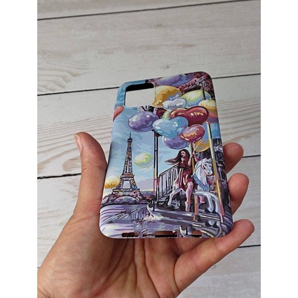 Чохол для Samsung Galaxy A71 чохол з принтом дівчинка Париж/кульки