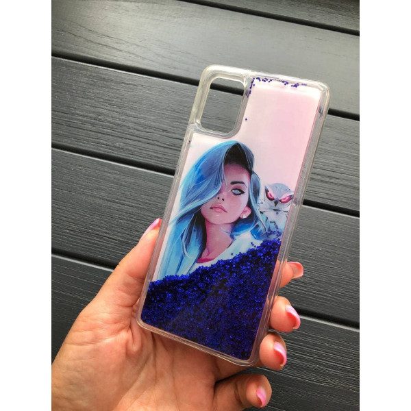 Чехол для Samsung Galaxy A51 переливашка девочка с совой